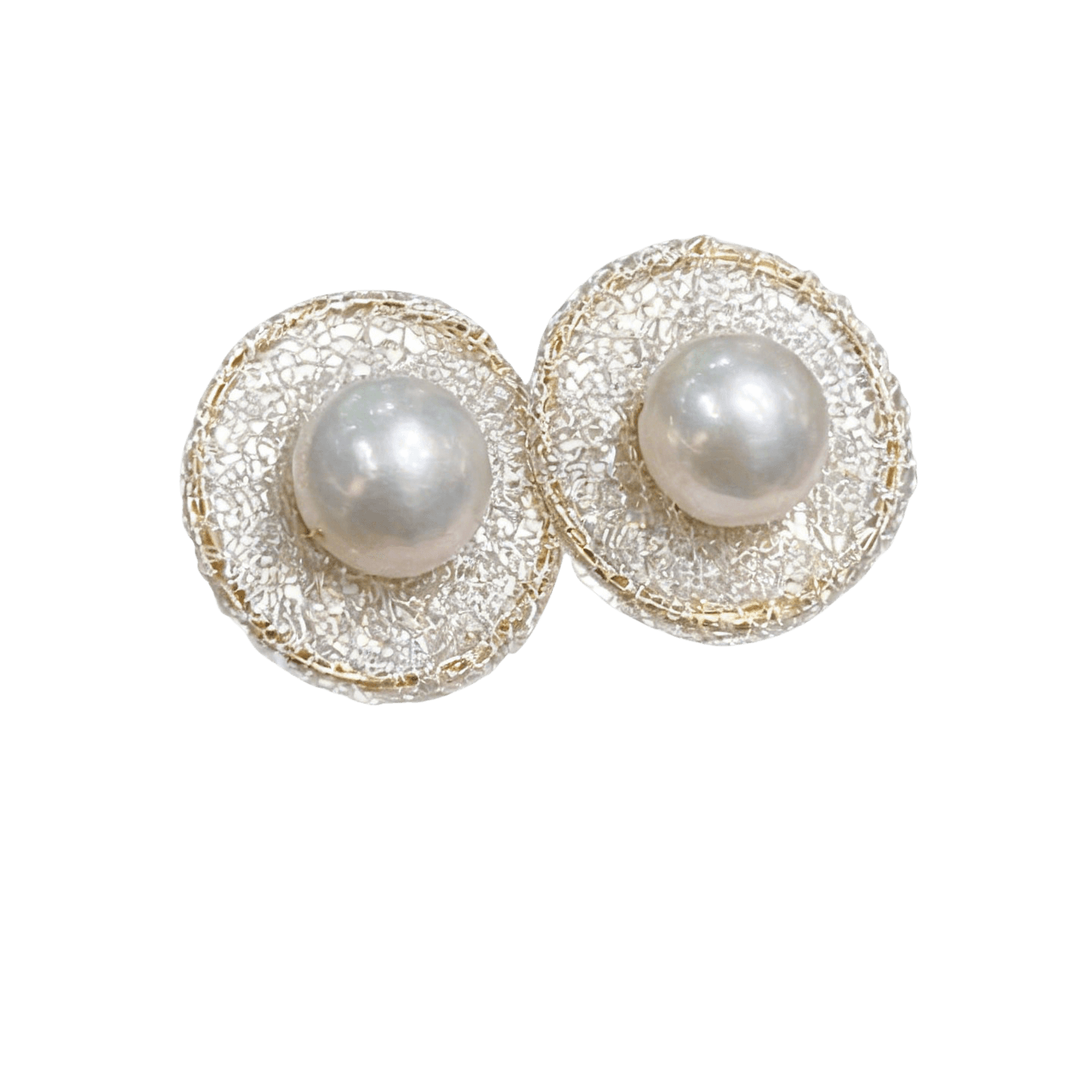 14K Filled Gold Natural Edison Pearl Stud Earrings