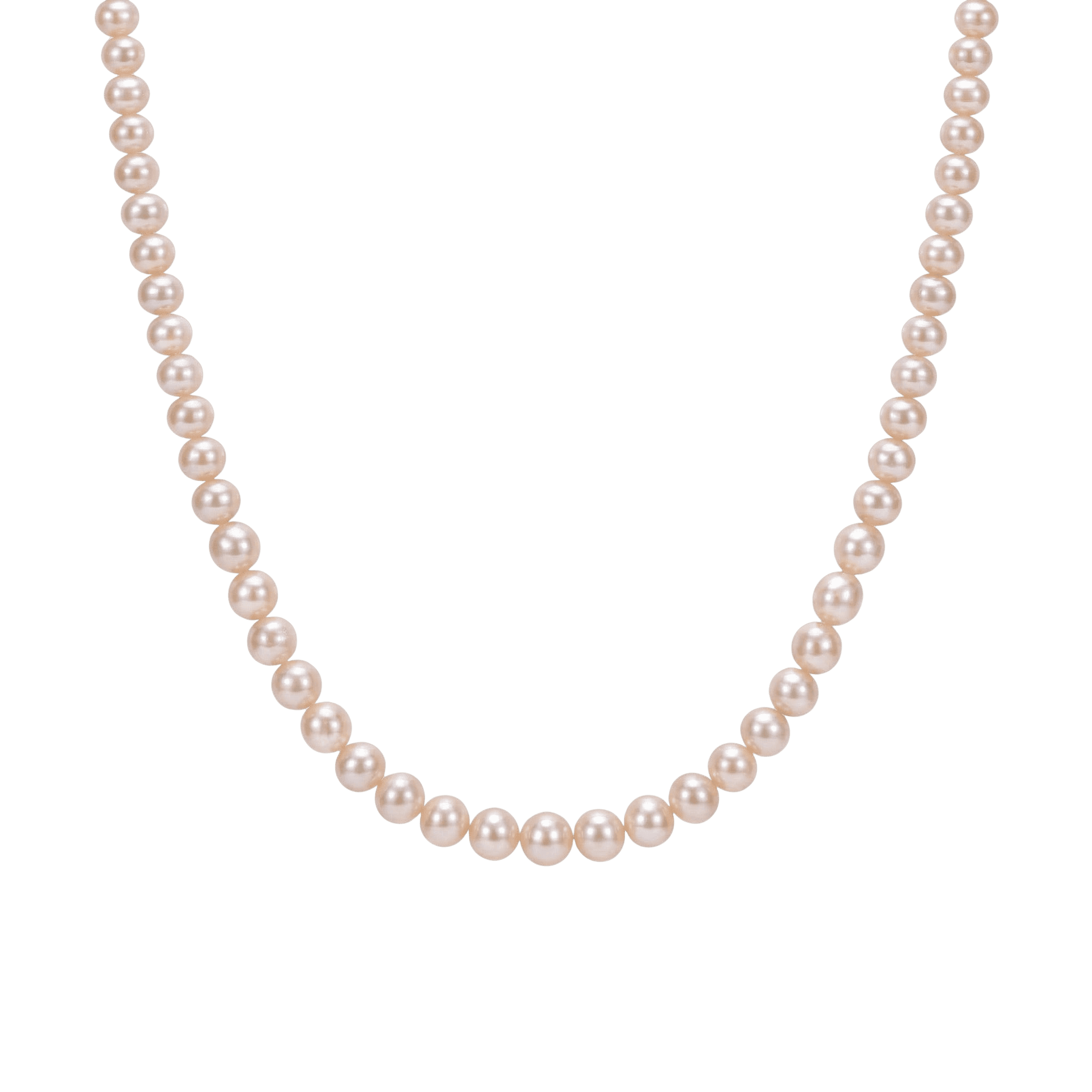 14K Filled Gold Natural Freshwater Orange Round Pearl Beaded Necklace